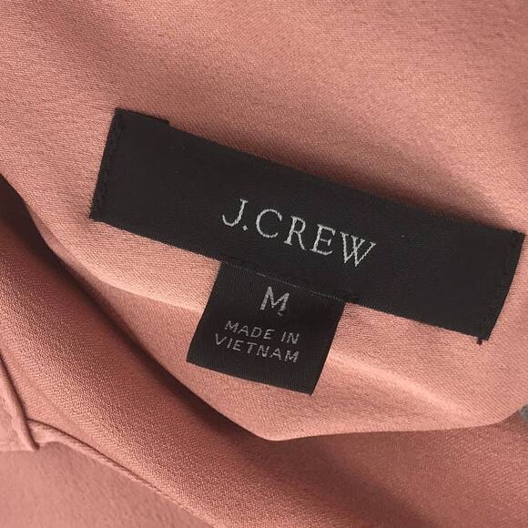 J. Crew Pink Collared Satin Back Crepe Popover Top - Picture 9 of 10
